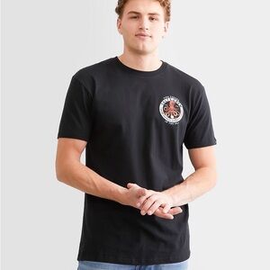 Salty Crew “Find Refuge Salty Crew” Octopus Graphic Tee | Men’s Black T-Shirt